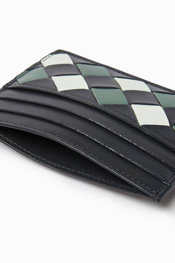hover state of Credit Card Case in Intrecciato Leather