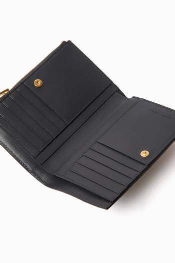 hover state of Medium Bi-Fold Zip Wallet in Intrecciato Leather