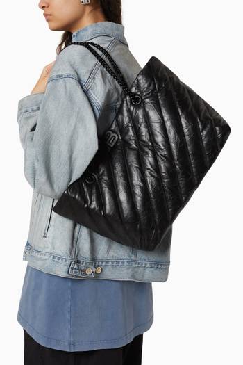 hover state of Medium Crush Carry-all Tote Bag in Quilted Leather