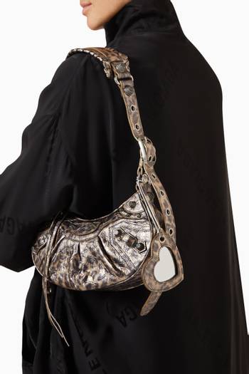 hover state of XS Le Cagole Shoulder Bag in Metallic Arena Lambskin