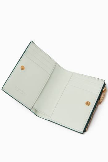 hover state of Small Bi-fold Zip Wallet in Intrecciato Leather