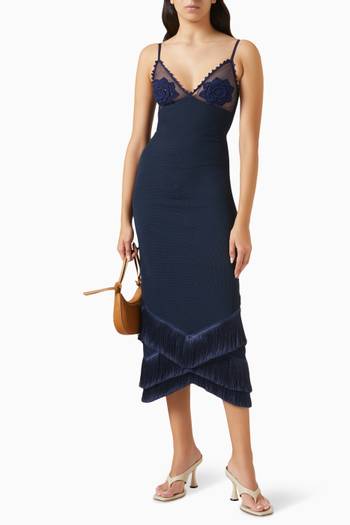 hover state of Embroidered Midi Dress