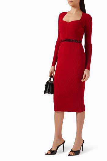 hover state of Logo Knit Dress in Viscose