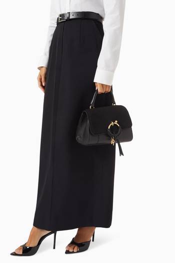hover state of Joan Ladylike Top Handle Bag in Leather & Suede