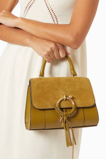 hover state of Joan Ladylike Top Handle Bag in Leather & Suede