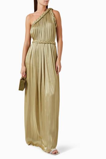 hover state of Isilda One-shoulder Braided Gown in Georgette