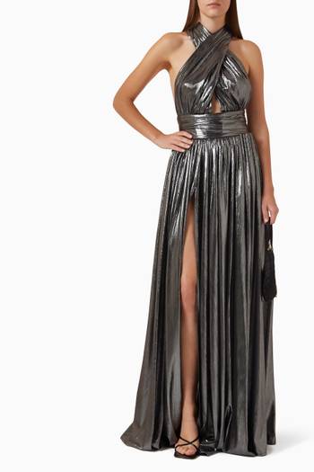 hover state of Florence Halterneck Gown in Polyester