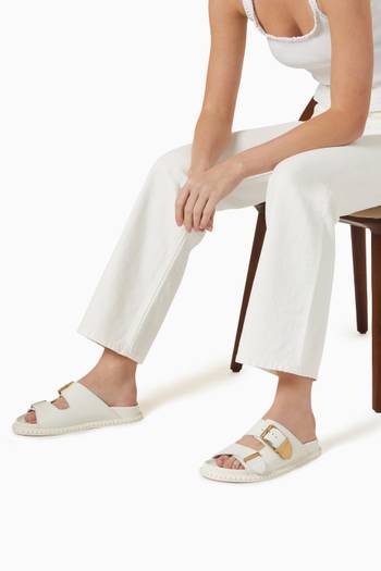 hover state of Rebecca Slide Sandals in Calfskin Leather