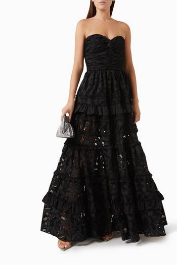 hover state of Ottilie Broderie Anglaise Maxi Dress in Lace