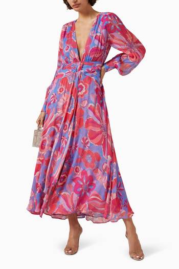 hover state of Meera Floral-print Maxi Dress