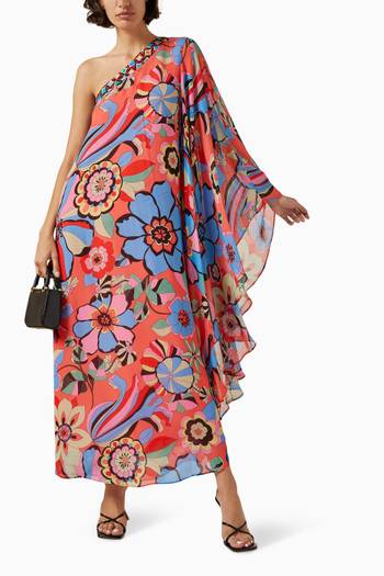 hover state of Liza One-shoulder Maxi Dress in Georgette