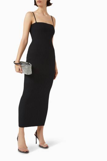 hover state of Logo Maxi Dress in Techno Rib Knit