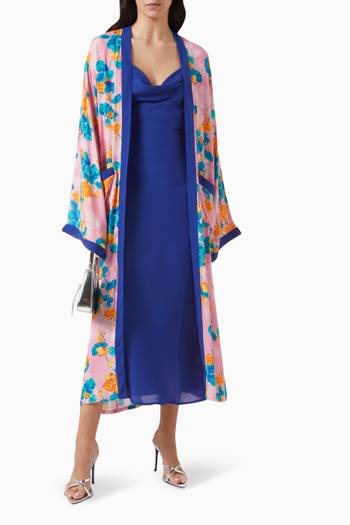 hover state of A-line Maxi Dress in Viscose-crepe