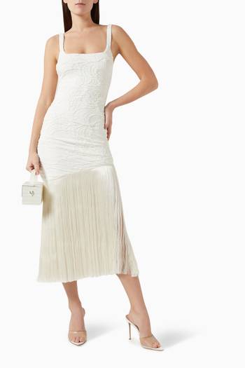 hover state of Fringe Maxi Dress in Jacquard