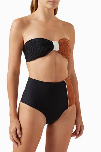 hover state of Emma Pleated Bikini Top in Lycra