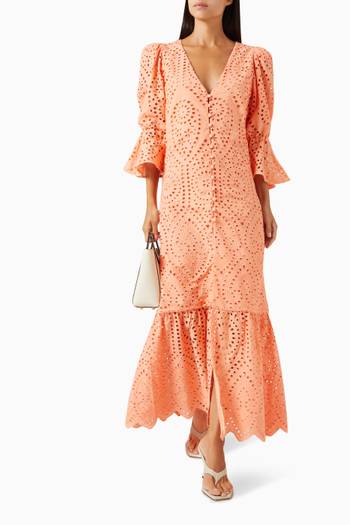hover state of Serranía Eyelet Maxi Dress in Cotton