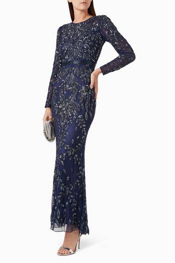 hover state of All-over embellished Gown in Mesh