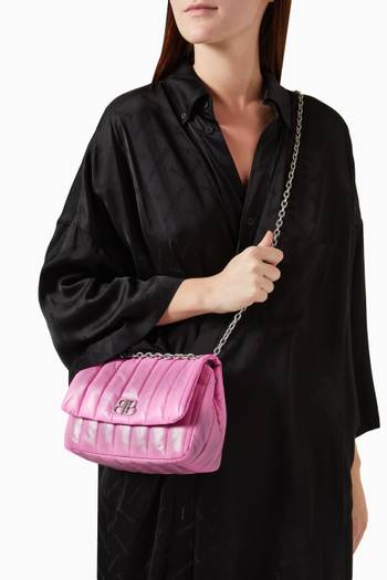 hover state of Mini Monaco Quilted Shoulder Bag in Leather