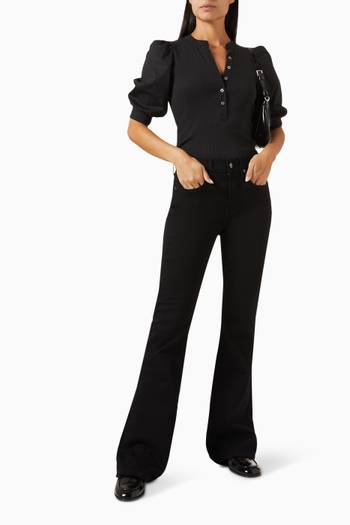hover state of Coralee Puff Sleeve Top in Cotton