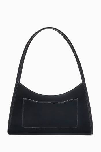 hover state of The Glam Claw Clip Shoulder Bag in Leather