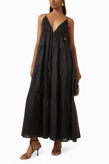 hover state of Liza Midi Dress in Ramie