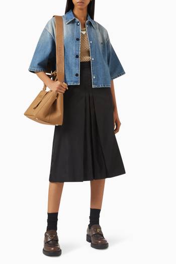 hover state of Crop Shirt in Denim