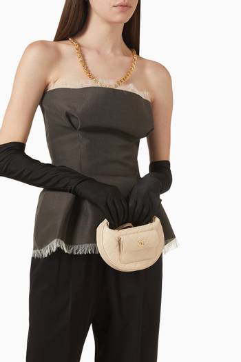 hover state of Unused Caviar Quilted Polly Pocket Hobo Pouch in Caviar Leather