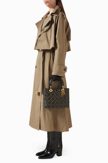 hover state of Medium Lady Dior Top-handle Bag in Leather