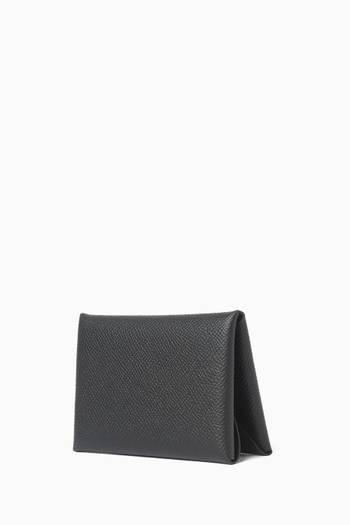 hover state of Unused Calvi Duo Card Holder in Epsom Leather