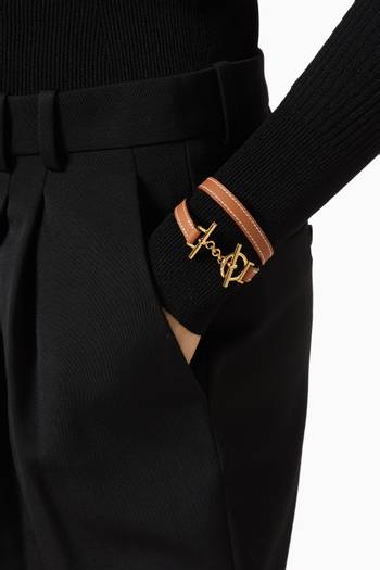 hover state of Unused Croisiere Double Tour Bracelet in Leather