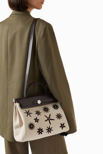 hover state of Unused Herbag 31 in Toile H Canvas & Vache Hunter Leather
