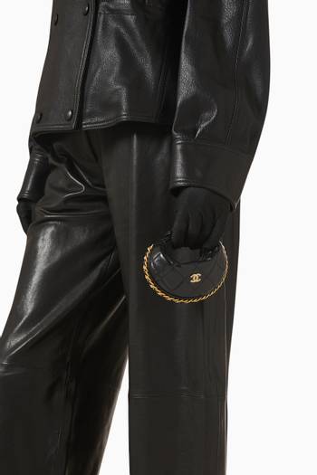 hover state of Unused Mini Pouch Chain Around Bag in Leather