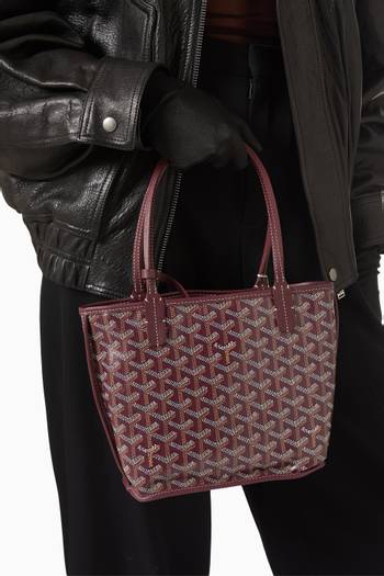 hover state of Unused Sac Mini Anjou Tote Bag in Goyardine Canvas