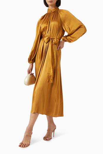 hover state of Hypnotic Twist Sheath Dress in Silk