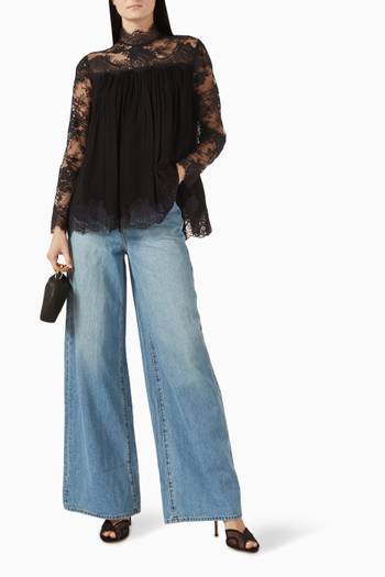 hover state of Hypnotic Lace Yoke Top
