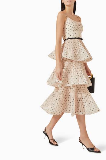 hover state of Pleated Tiered Midi Dress