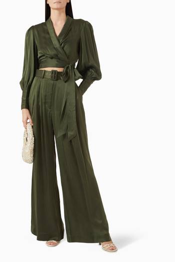 hover state of Wrap Crop Top in Silk