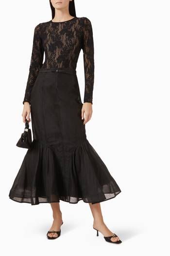 hover state of Long-sleeve Bodysuit in Lace