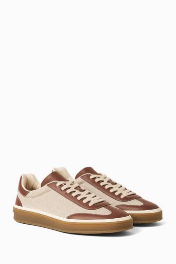 hover state of Tennis Walk Sneakers in Leather & Canvas