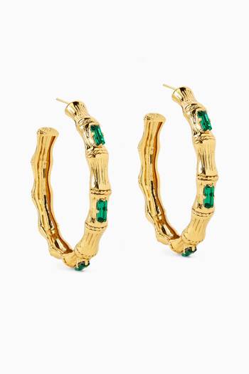 Bambou Hoop Earrings in Gold-plated Metal