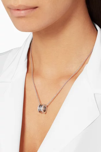 White-gold B.zero1 Pendant With Pavé Diamonds Necklace