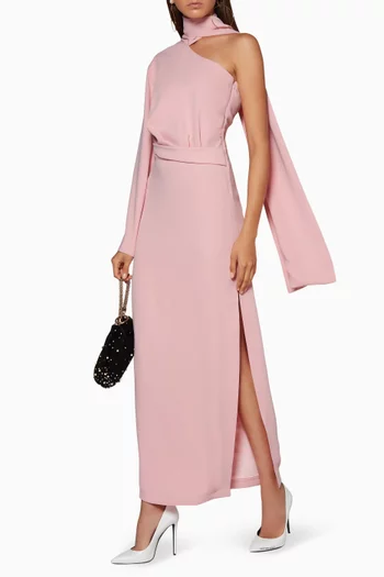 Pink Drama Long Dress     