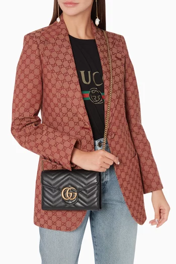 GG Marmont Chevron Quilted Wallet on Chain