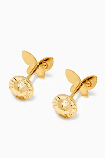 Butterfly Diamond Stud Earrings in 18kt Yellow Gold    