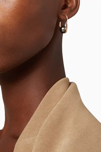 Pinctada Pearl Hoop Earrings with Diamonds in 18kt Rose Gold      