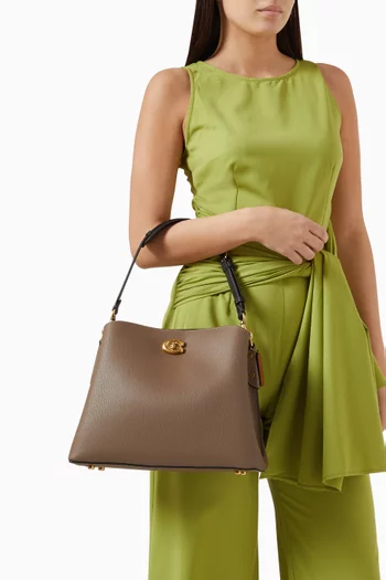 Willow Shoulder Bag in Pebbled Leather