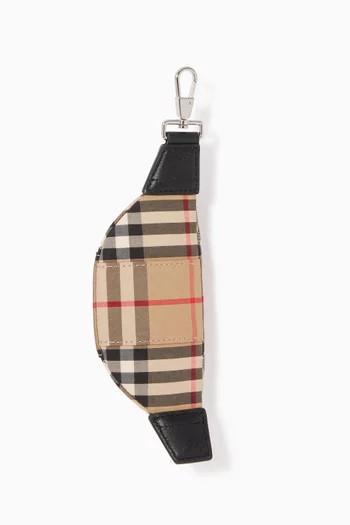 Bum Bag Charm in Vintage Check Cotton Blend and Leather   