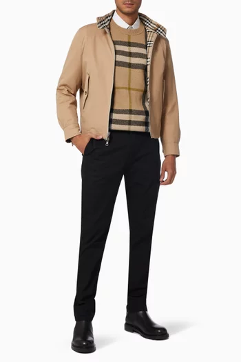 Reversible Harrington Jacket in Check Wool Cotton   
