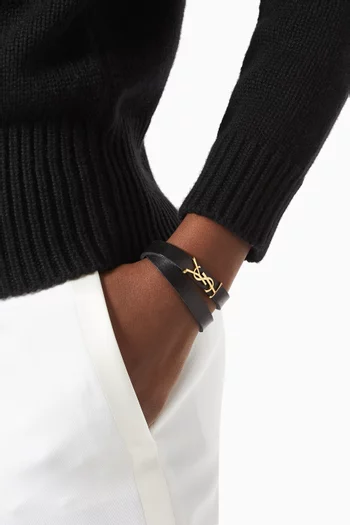 Opyum Double Wrap Bracelet in Leather   