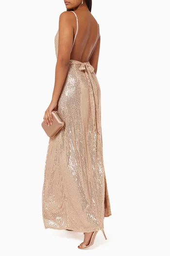Ronnie Wrap Dress in Sequin   